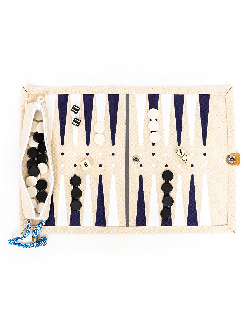 Hand Painted Canvas Backgammon Board by Zürner Oceanic